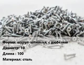 Шуруп шуруп-шпилька, с дюбелем 10х100 сталь